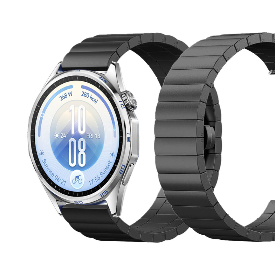 Huawei Watch GT7 46mm Uyumlu Premium Solid Gövde Güvenli Kilit Paslanmaz Çelik Metal Kordon