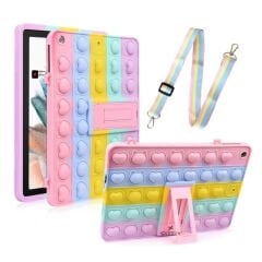 Samsung Galaxy Tab S6 Lite P610 P620 10.4 İnç Tam Uyumlu Glow Desenli Standlı Askılı Popit Tablet Kılıfı
