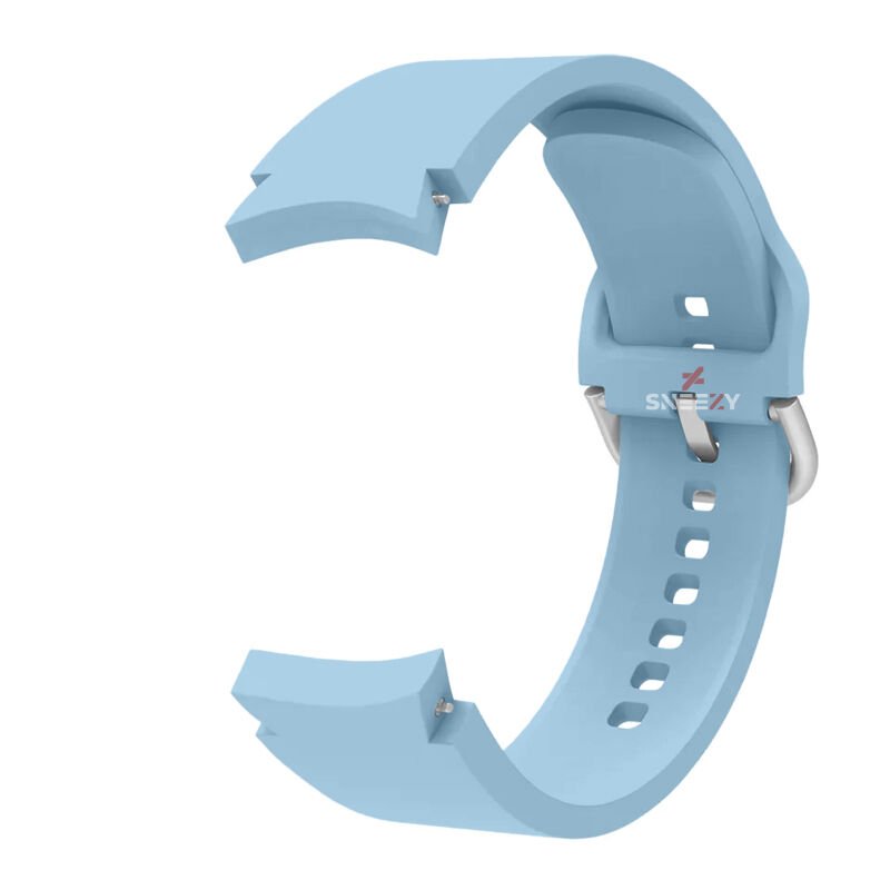 Samsung Galaxy Watch 4 5 Pro 40 42 44 45 46mm Uyumlu Orjinal Tasarım Kavisli PureLux Silikon Kordon Açık Mavi