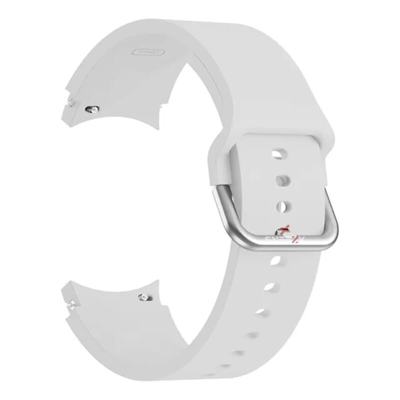 Samsung Galaxy Watch 4 5 Pro 40 42 44 45 46mm Uyumlu Orjinal Tasarım Kavisli PureLux Silikon Kordon Beyaz