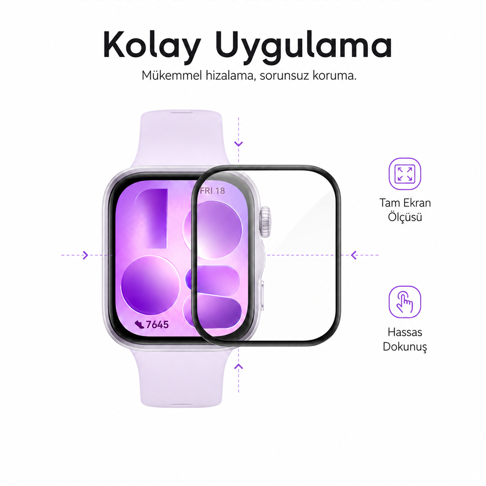 Huawei Watch Fit 5 Ekran Koruyucu Polymer Temperli Nano 0.5 mm Watch Ekran Koruyucu