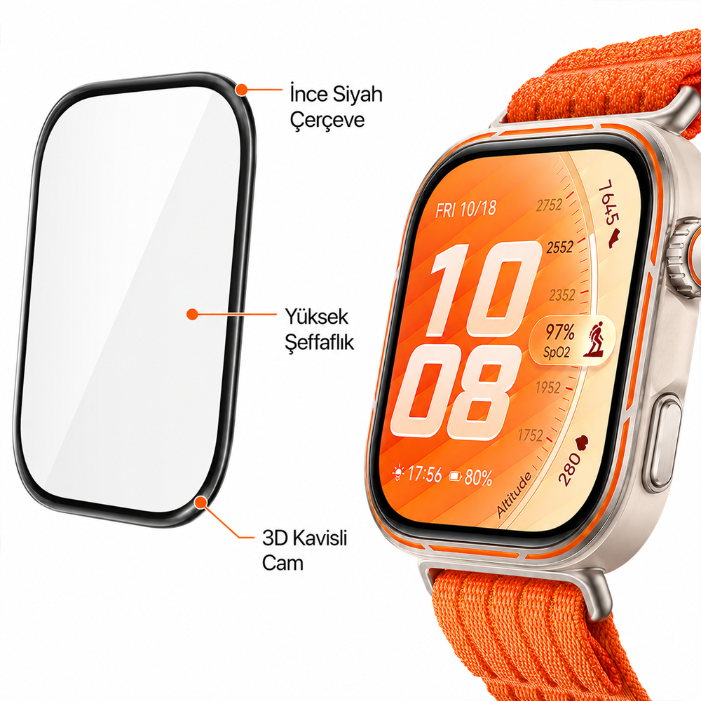 Huawei Watch Fit 5 Pro Ekran Koruyucu Polymer Temperli Nano 0.5 mm Watch Ekran Koruyucu