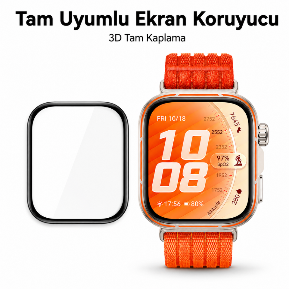 Huawei Watch Fit 5 Pro Ekran Koruyucu Polymer Temperli Nano 0.5 mm Watch Ekran Koruyucu