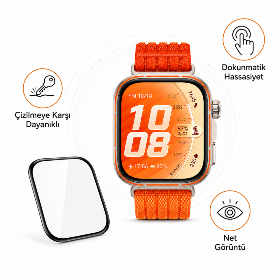 Huawei Watch Fit 5 Pro Ekran Koruyucu Polymer Temperli Nano 0.5 mm Watch Ekran Koruyucu