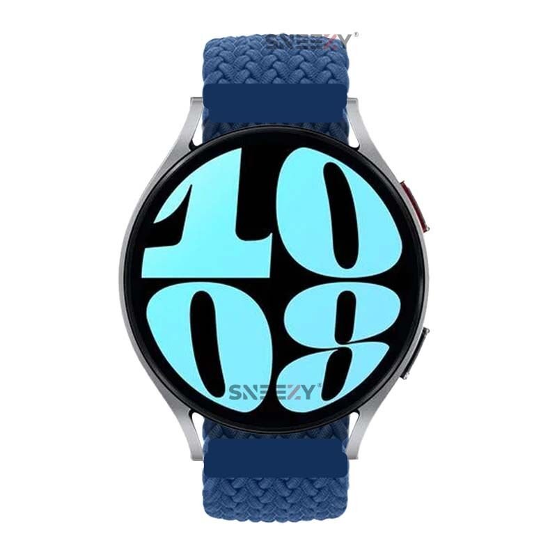 Sneezy Huawei Watch GT 2 Elegant-Classic 42mm Uyumlu 20mm Metal Klips Solo Fiberlink Örgü Kordon Mavi - Mavi