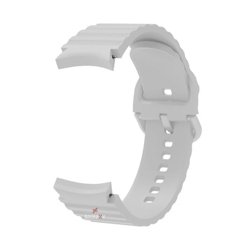 Samsung Galaxy Watch 4 5 Pro 40 42 44 45 46mm Orjinal Tasarım Kavisli Uyumlu AeroFlex Silikon Kordon Beyaz
