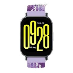 Redmi Watch 5 Active Redmi 5 Lite Uyumlu Kordon Metal Klips Solo Fiberlink Örgü Kordon Lila Beyaz