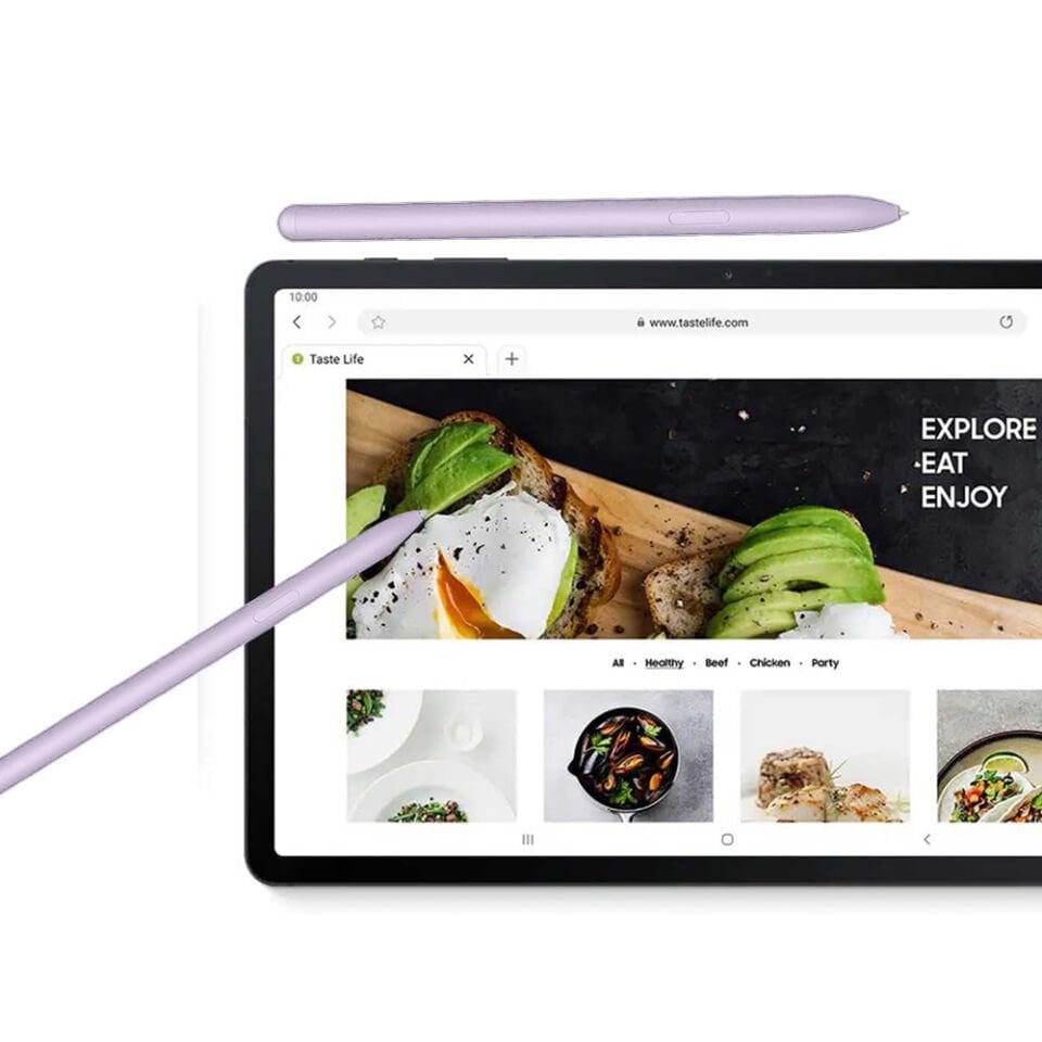 Samsung Galaxy Tab S6 Lite P610 P620 İle Uyumlu Spen Stylus Tablet Kalemi Yedek Uç Seti Lila