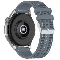 Sneezy Huawei Watch GT4 41mm İle Uyumlu Dikiş Desenli Metal Tokalı Dokuma Silikon Kordon