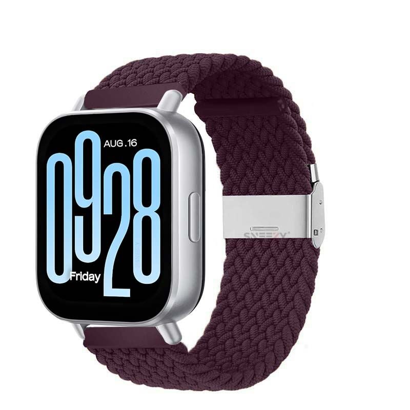 Redmi Watch 5 Active Redmi 5 Lite Uyumlu Kordon Metal Klips Solo Fiberlink Örgü Kordon Mürdüm