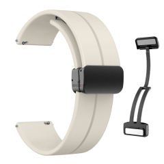 Samsung Galaxy Watch 5 40-44mm Uyumlu 20mm Coastal Manyetik Tokalı Silikon Kordon Starlight - Starlight