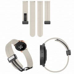 Samsung Galaxy Watch 5 40-44mm Uyumlu 20mm Coastal Manyetik Tokalı Silikon Kordon Starlight - Starlight