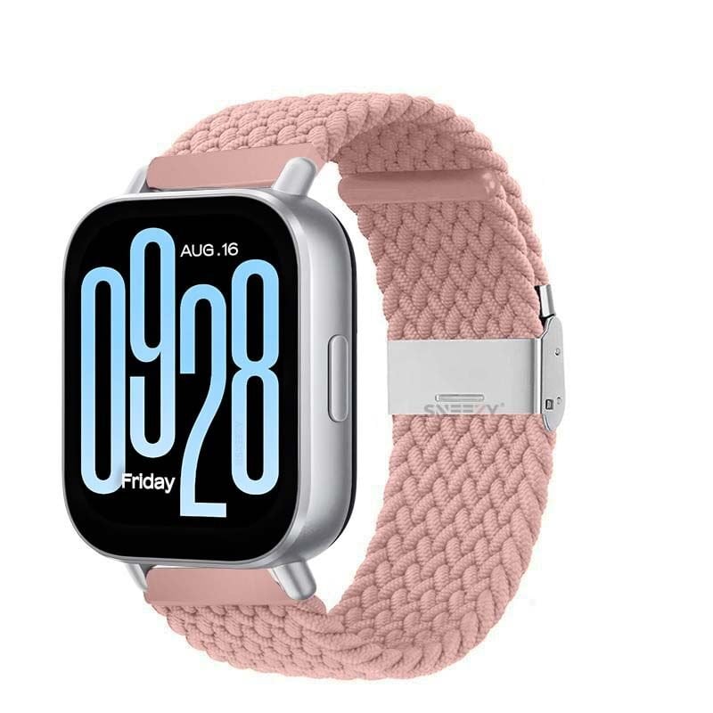 Redmi Watch 5 Active Redmi 5 Lite Uyumlu Kordon Metal Klips Solo Fiberlink Örgü Kordon Pembe