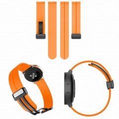 Samsung Galaxy Watch 5 40-44mm Uyumlu 20mm Coastal Manyetik Tokalı Silikon Kordon Turuncu - Turuncu