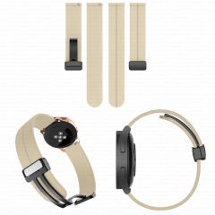 Samsung Galaxy Watch 6 – Classic 40-43-44-47mm Uyumlu 20mm Coastal Manyetik Tokalı Silikon Kordon Krem - Krem