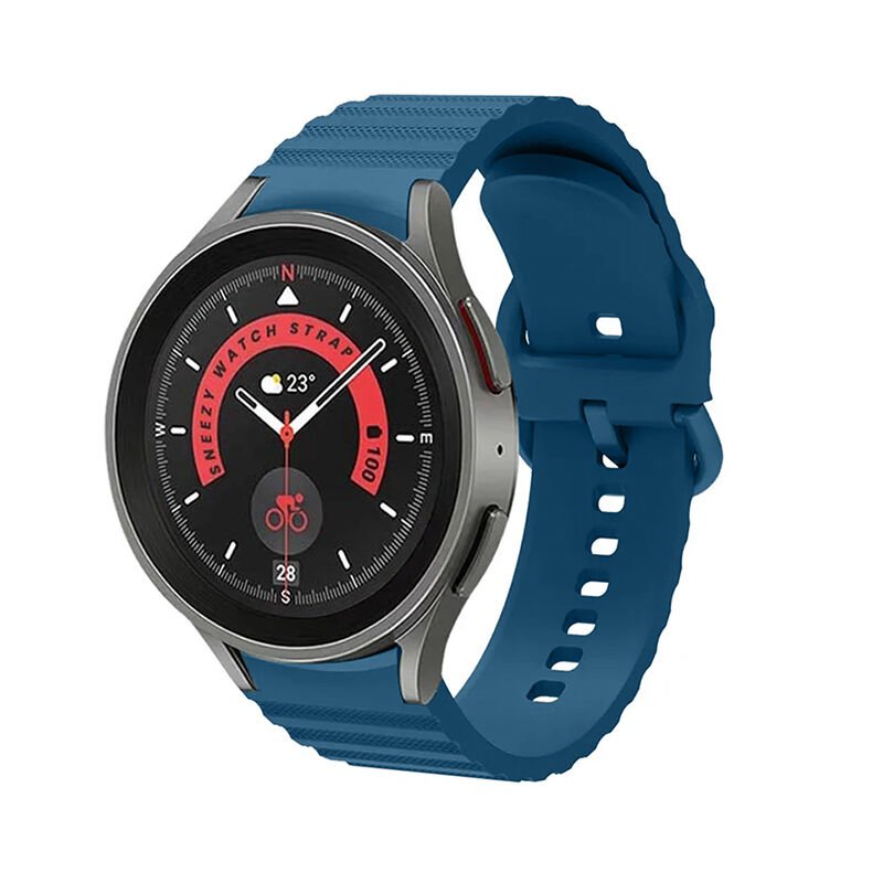 Samsung Galaxy Watch 4 5 Pro 40 42 44 45 46mm Orjinal Tasarım Kavisli Uyumlu AeroFlex Silikon Kordon Petrol Mavisi
