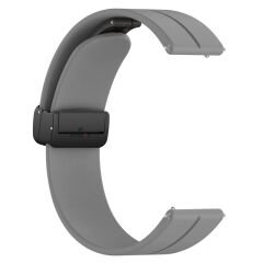 Samsung Galaxy Watch 6 – Classic 40-43-44-47mm Uyumlu 20mm Coastal Manyetik Tokalı Silikon Kordon Gri - Gri