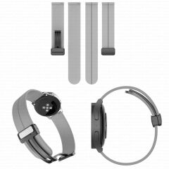 Samsung Galaxy Watch 6 – Classic 40-43-44-47mm Uyumlu 20mm Coastal Manyetik Tokalı Silikon Kordon Gri - Gri