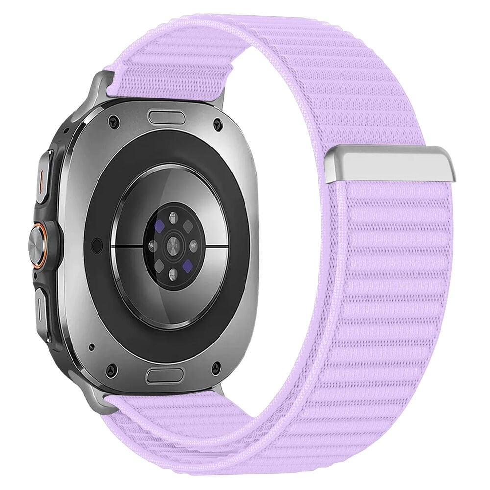 Samsung Galaxy Watch 8 44mm 40mm 47mm İle Uyumlu Naylon Spor Loop Kordon Ayarlanabilir Rahat ve Dayanıklı Lila