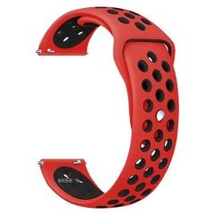 Samsung Gear S3 Frontier R760 – S3 Classic R770 22mm Uyumlu FlexAir Supreme Silikon Kordon Kırmızı - Siyah