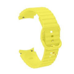 Samsung Galaxy Watch 4 5 Pro 40 42 44 45 46mm Orjinal Tasarım Kavisli Uyumlu AeroFlex Silikon Kordon Sarı