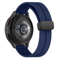 Samsung Galaxy Watch 6 – Classic 40-43-44-47mm Uyumlu 20mm Coastal Manyetik Tokalı Silikon Kordon Lacivert - Lacivert