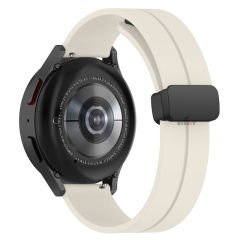 Samsung Galaxy Watch 6 – Classic 40-43-44-47mm Uyumlu 20mm Coastal Manyetik Tokalı Silikon Kordon Starlight - Starlight