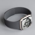 Apple Watch 2-3-4-5-6-7-8-10 & SE Uyumlu Manyetik Desenli Spor Silikon Kordon (38/40/41 & 42 mm) Füme