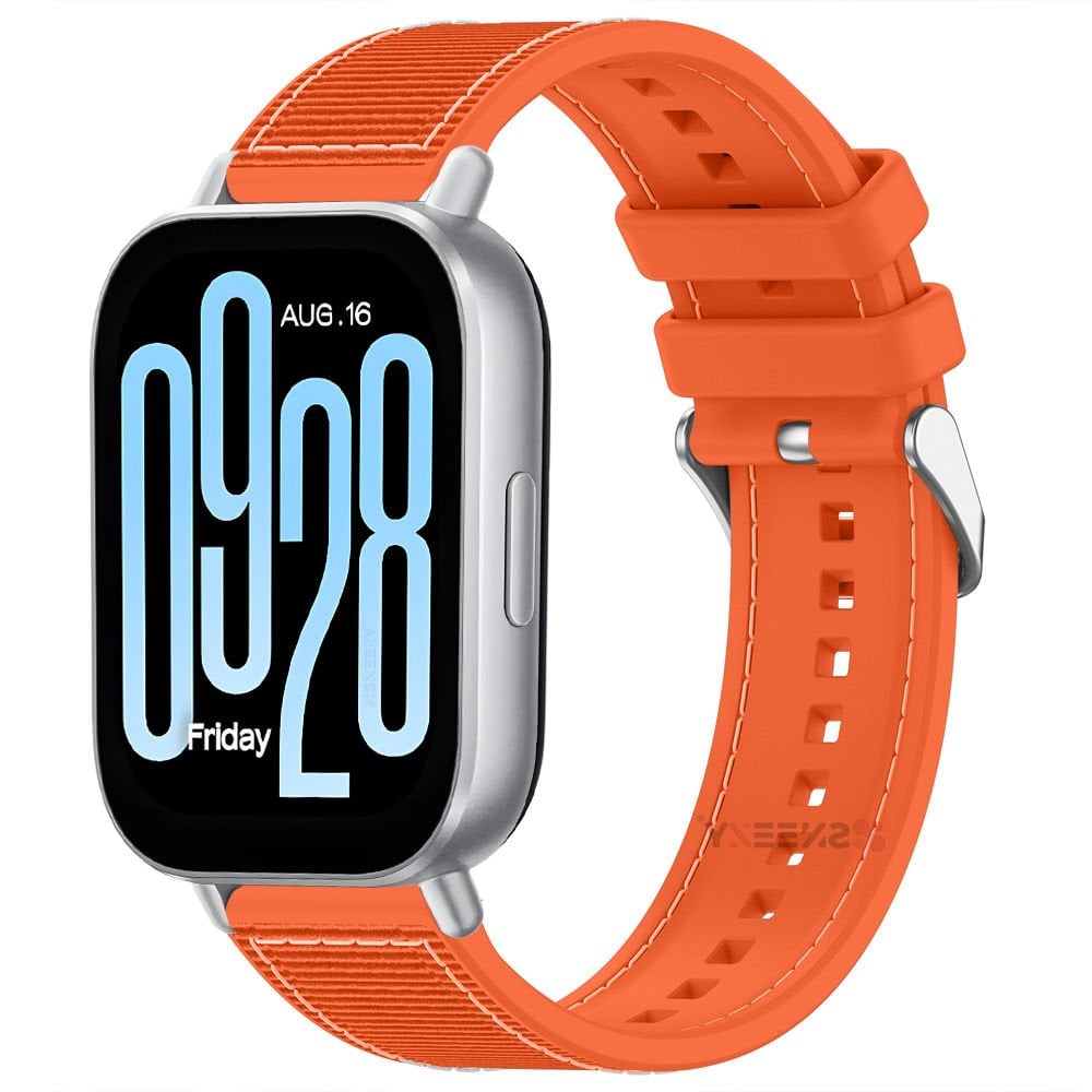Redmi Watch 5 Active Redmi 5 Lite Uyumlu Kordon Dikiş Desenli Dokuma Silikon Kordon Turuncu