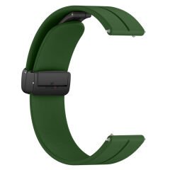 Huawei Watch GT 3 Elegant – Active 42mm Uyumlu 20mm Coastal Manyetik Tokalı Silikon Kordon Koyu Yeşil - Koyu Yeşil