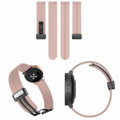 Huawei Watch GT 3 Elegant – Active 42mm Uyumlu 20mm Coastal Manyetik Tokalı Silikon Kordon Pudra - Pudra