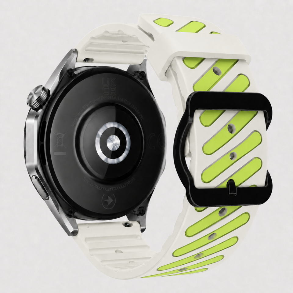 Huawei Watch GT 5 Pro 46 mm Uyumlu Çift Renkli Delikli Silikon Spor Kordon