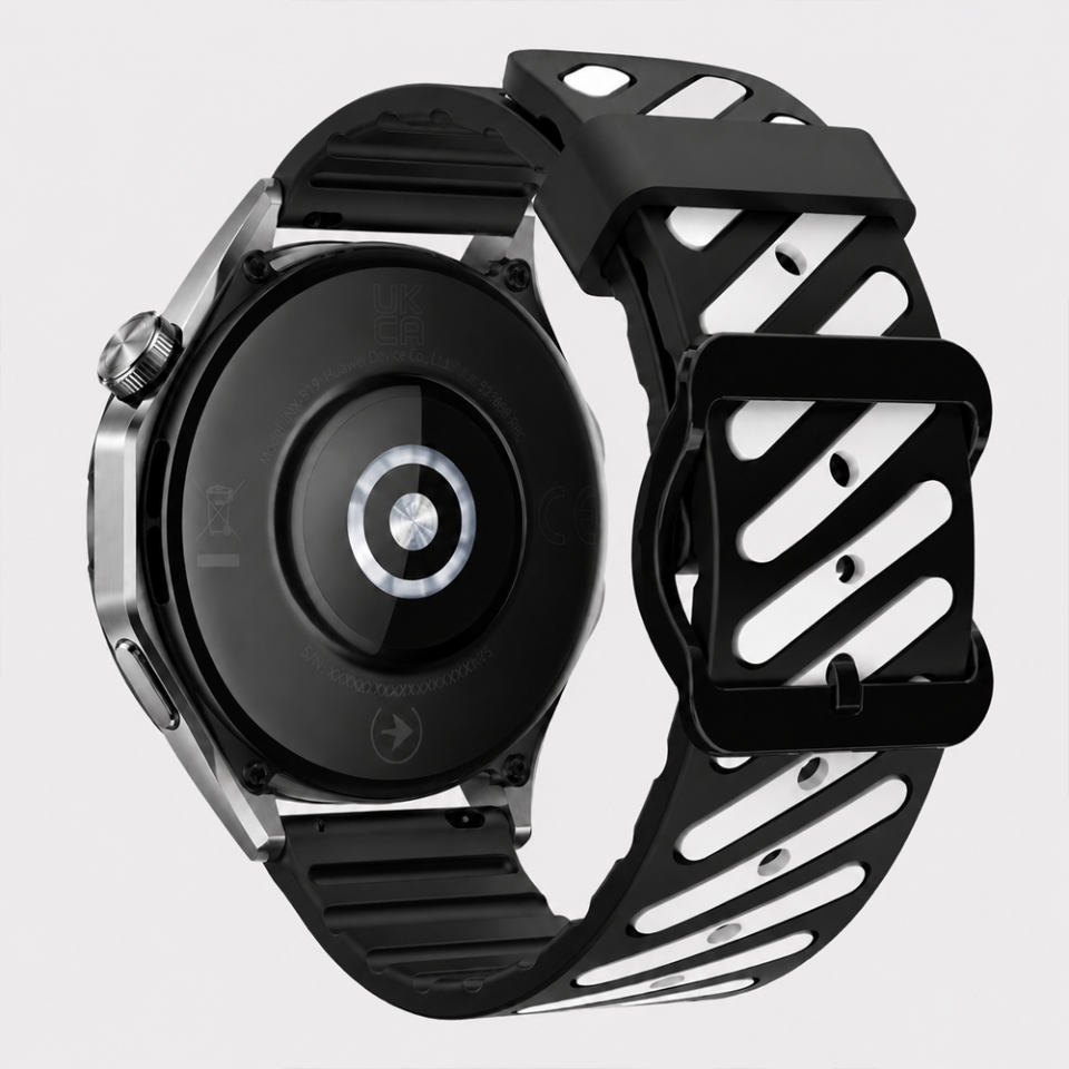 Huawei Watch GT 5 Pro 46 mm Uyumlu Çift Renkli Delikli Silikon Spor Kordon