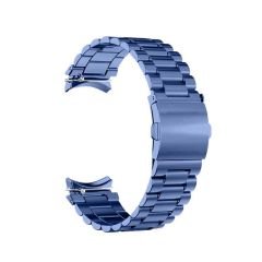 Samsung Galaxy Watch 4 5 Pro 40 42 44 45 46mm Uyumlu Kavisli Ironweft Döküm Çelik Metal Kordon Lacivert