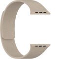 Apple Watch 2-3-4-5-6-7-8-10 SE Ultra Uyumlu Manyetik Desenli Spor Silikon Kordon (42/44/45/46/49) Bej