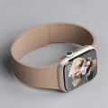 Apple Watch 2-3-4-5-6-7-8-10 SE Ultra Uyumlu Manyetik Desenli Spor Silikon Kordon (42/44/45/46/49) Bej