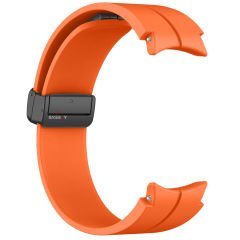 Samsung Galaxy Watch 4 5 Pro 40 42 44 45 46mm Uyumlu Kavisli Coastal Manyetik Tokalı Silikon Kordon Turuncu