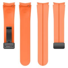 Samsung Galaxy Watch 4 5 Pro 40 42 44 45 46mm Uyumlu Kavisli Coastal Manyetik Tokalı Silikon Kordon Turuncu