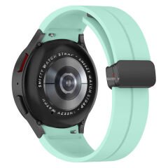 Samsung Galaxy Watch 4 5 Pro 40 42 44 45 46mm Uyumlu Kavisli Coastal Manyetik Tokalı Silikon Kordon Turkuaz