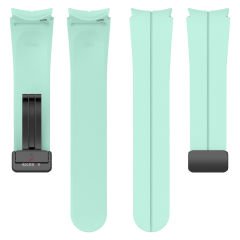 Samsung Galaxy Watch 4 5 Pro 40 42 44 45 46mm Uyumlu Kavisli Coastal Manyetik Tokalı Silikon Kordon Turkuaz