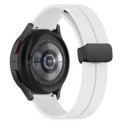 Huawei Watch GT 2 Elegant-Classic 42mm Uyumlu 20mm Coastal Manyetik Tokalı Silikon Kordon Beyaz - Beyaz