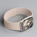 Apple Watch 2-3-4-5-6-7-8-10 SE Ultra Uyumlu Manyetik Desenli Spor Silikon Kordon (42/44/45/46/49) Pudra