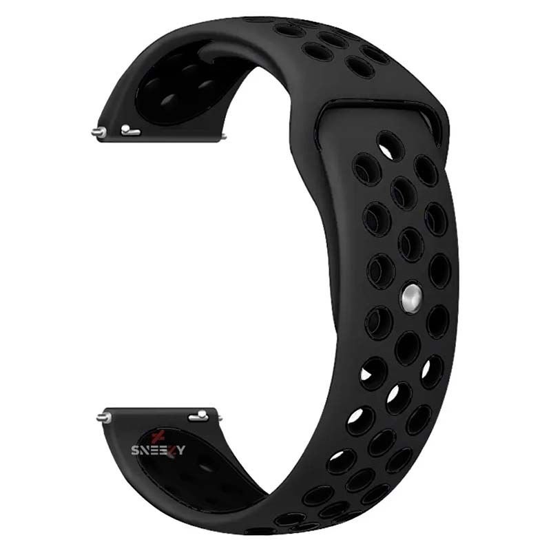 Huawei Watch GT2 Elite-Sport-Classic 46mm-GT2 Pro 22mm Uyumlu FlexAir Supreme Silikon Kordon Siyah