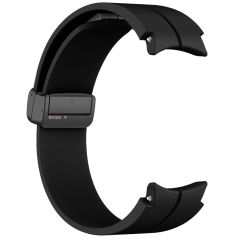 Samsung Galaxy Watch 4 5 Pro 40 42 44 45 46mm Uyumlu Kavisli Coastal Manyetik Tokalı Silikon Kordon Siyah