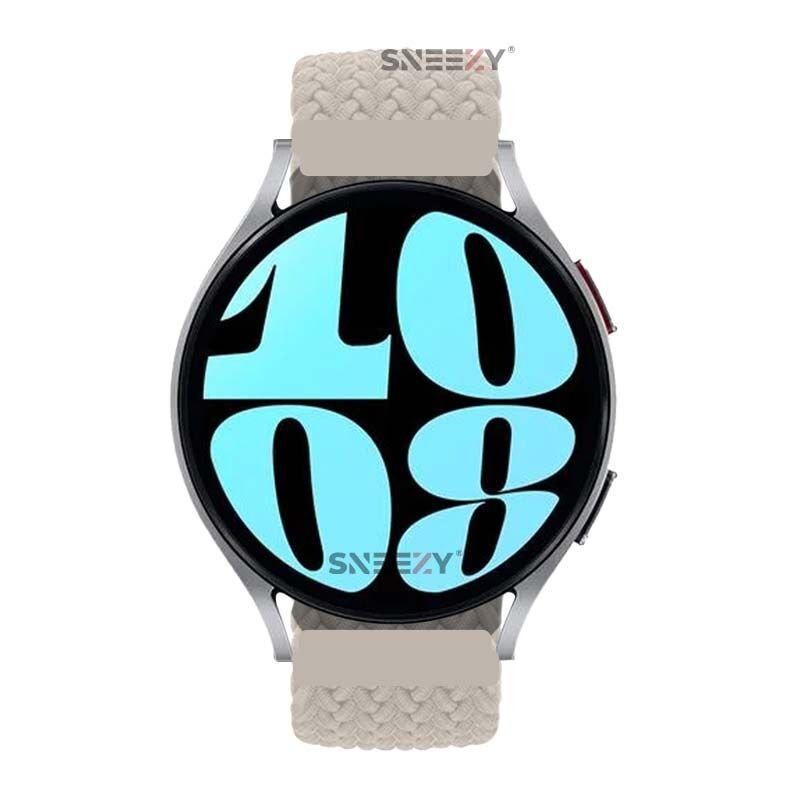 Sneezy Huawei Watch GT3 Pro 43mm İle Uyumlu 20mm Metal Klips Solo Fiberlink Örgü Kordon Starlight - Starlight
