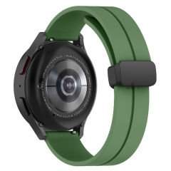 Huawei Watch GT 2 Elegant-Classic 42mm Uyumlu 20mm Coastal Manyetik Tokalı Silikon Kordon Koyu Yeşil - Koyu Yeşil