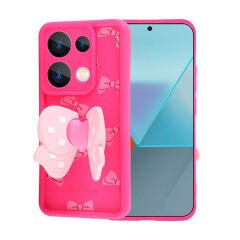 Xiaomi Poco M6 Pro 4G Kılıf Kamera Korumalı Figür Tasarımlı Glam Kapak Pembe - Pembe