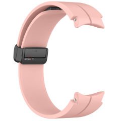 Samsung Galaxy Watch 4 5 Pro 40 42 44 45 46mm Uyumlu Kavisli Coastal Manyetik Tokalı Silikon Kordon Pembe