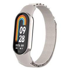 Xiaomi Mi Band 9 İle Uyumlu Alpine Loop Solo Metal Tokalı Kumaş Kordon Starlight