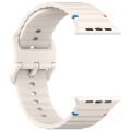 Apple Watch 42mm 44mm 45mm S10 46mm Ultra 49mm Uyumlu Dalga Desenli Tokalı Yumusaş Silikon Kordon Starlight